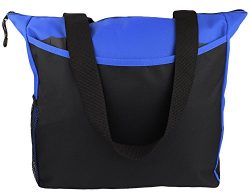 Tote Bag 17 Inches Travel Shopping Business Handle Carrier by MakExpress (Blue)