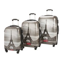 3 Piece Luggage Set Durable Lightweight Hard Case pinner Suitecase 20in24in28in LUG3 PC72 Dark Paris