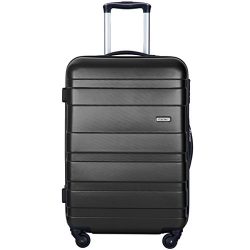 Merax MT Imagine Luggage Set 3 Piece Spinner Suitcase 20 24 28inch (Black-24inch)