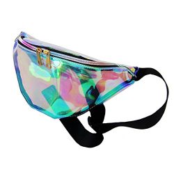 Dolores Women’s PVC Hologram Fanny Pack Belt Waist Bum Bag Laser Travel Beach Purse, Iride ...