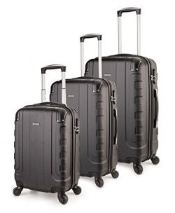 TravelCross Chicago Luggage 3 Piece Lightweight Spinner Set – Black