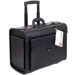 Alpine Swiss Rolling 17″ Laptop Briefcase on Wheels Attache Lawyers Case Legal Size