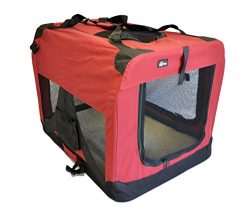 topPets Portable Soft Pet Carrier – Large: 28″x20″x20″ – Maroon Red