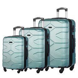3 Piece Luggage Set Durable Lightweight Hard Case Spinner Suitecase LUG3 LY09 SAGE