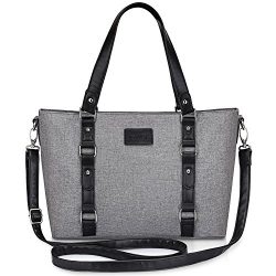 S-ZONE Women’s Large Tote Shoulder Bag Travel Crossbody Bag Lightweight Satchel (Gray)