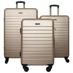 3 Piece Luggage Set Durable Lightweight Spinner Suitecase LUG3 SK0040 BEIGE/KHAK