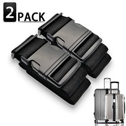 Adjustable Travel Luggage straps Suitcase Belts for Travel Bag Accessories With Address Tag 2Pac ...