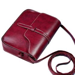 GBSELL Women Vintage Leather Purse Cross Body Shoulder Messenger Bag (Red)