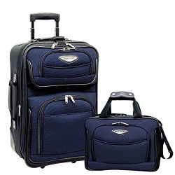 Travelers Choice Travel Select Amsterdam Two Piece Carry-on Luggage Set, Navy