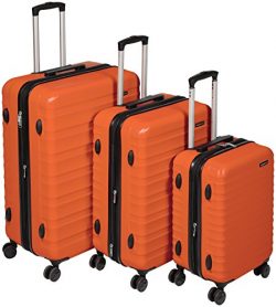 AmazonBasics Hardside Spinner Luggage – 3 Piece Set (20″, 24″, 28″), Bur ...