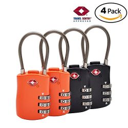 TSA Approved Travel Locks-Set Up Combination-Cable Luggage Locks Ideal for Travel GYM Backpack