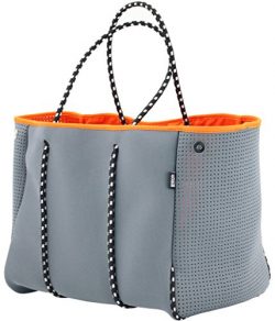 QOGiR Neoprene Multipurpose Bag Tote with Inner Zipper Pocket and Movable Board (Grey)