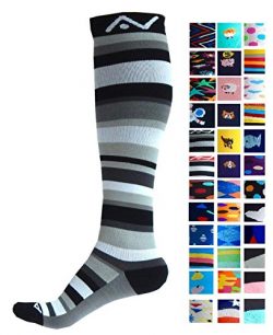 Compression Socks (1 pair) for Women & Men by A-Swift – Graduated Athletic Fit for Run ...