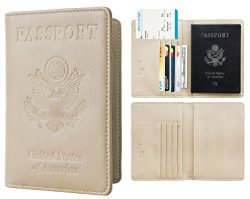 NapaWalli Leather Passport Holder Wallet Cover Case RFID Blocking Travel Wallet (nappa stone upd ...