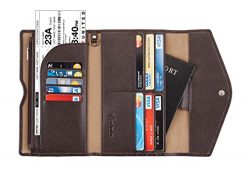 Travelambo Rfid Blocking Passport Holder Wallet & Travel Wallet Envelope 7 Colors (coffee)