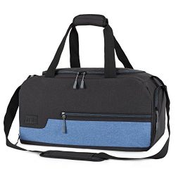 Marsbro Water Resistant Polyester Sports Gym Travel Weekender Duffel Bag Black/Blue