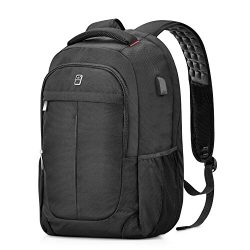 Laptop Backpack,Sosoon Business Bags with USB Charging Port Anti-Theft Water Resistant Polyester ...