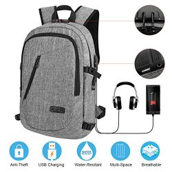 Travel Laptop Backpack Business Laptop Backpack College School Backpack with USB Charging Port a ...