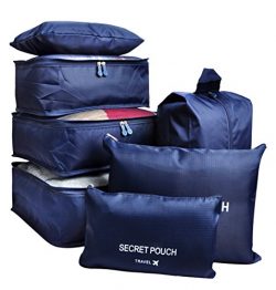 7 Set Travel Cubes,5 Colors Waterproof Mesh Durable Luggage Packing Organizers,1 Travel Shoe Bag ...