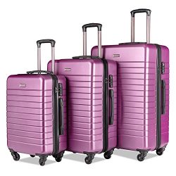 Luggage Set Spinner Hard Shell Suitcase Lightweight Luggage – 3 Piece (20″ 24″ ...