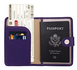 Zoppen Unisex RFID Blocking Travel Passport Holder Id Card Cover, #8 Lilac Purple