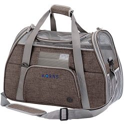 Small Dog Carrier, KQRNS Pet Carrier Airline Approved Fits Under Seat, Soft Sided Dog Carrier Ca ...