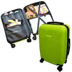 Emmzoe Hardshell Baby Kids Gear 20″ Carry-On Spinner Luggage Multi-Compartment for Food, T ...