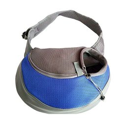 Pet Carrier Soft Dog Cat Rabbit Travel Sling Shoulder Bag (Blue, S, fits small animals less than ...