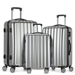 Fochier Carry on Luggage Lightweight Hardside 3 Piece Set Expandable Spinner Suitcase