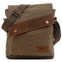 Aibag Messenger Bag, Vintage Small Canvas Shoulder Crossbody Purse (Army Green)