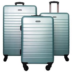 3 Piece Luggage Set Durable Lightweight Spinner Suitecase LUG3 SK0040 SAGE