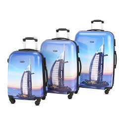 3 Piece Luggage Set Durable Lightweight Hard Case pinner Suitecase 20in24in28in LUG3 PC13 City B ...