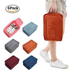 MAISA 6 pack Shoe Bags Multi color Storage Organizer Bag boot bags travel laundry bag luggage la ...