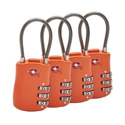 TSA Approved Travel Locks-Set Up Combination-Cable Luggage Locks Ideal for Travel GYM Backpack