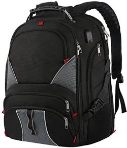 Large Laptop Backpack,TSA Durable Travel Backpacks with Waterproof Rain Cover, Anti Theft Big St ...