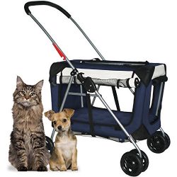 PetLuv “Happy Pet” Premium 3-in-1 Soft Sided Pet Carrier, Travel Crate, & Stroll ...