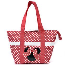 Disney Mickey and Minnie Mouse Icon Polka Dot Travel Beach Tote (Minnie)