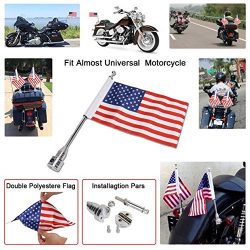 E-Most Adjustable 6” x 9” American Flag + Flagpole Mount Luggage Rack/Fender For Har ...