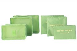 6 sets travel Organizers Packing Cubes Luggage Organizers Compression Pouches (Green)