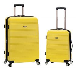 Rockland 20 Inch 28 Inch 2PC Expandable ABS Spinner Set, Yellow, One Size