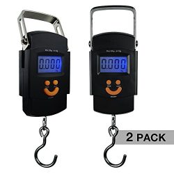 PARTYSAVING [2-Pack] Hanging Electronic Travel Scale for Luggage with Digital LCD Screen, APL1439