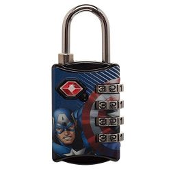 Marvel Comics Captain America Graphic Design TSA Approved Travel Combination Luggage Lock for Su ...