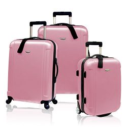 Traveler’s Choice Freedom 3-Piece Lightweight Luggage Set, Dusty Rose