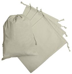 100 Percent Cotton Muslin Drawstring Bags For Storage Pantry Gifts (12 x 16 inch – 6 pack, ...