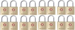 Brinks 161-20471 TSA Approved 22mm Luggage Lock Solid Brass, 4-Pack (1 Pack of 16)