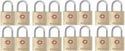 Brinks 161-20471 TSA Approved 22mm Luggage Lock Solid Brass, 4-Pack (1 Pack of 16)