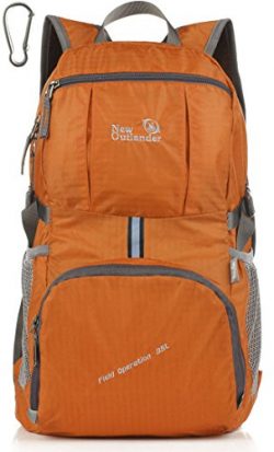 Outlander Packable Handy Lightweight Travel Hiking Backpack Daypack+ (New Orange)