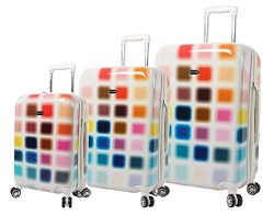 Steve Madden Cubic Luggage 3 Piece Hardside Suitcase With Spinner Wheels