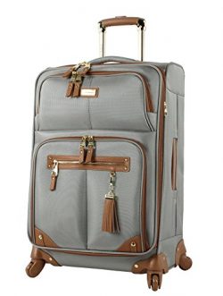 Steve Madden Luggage 24″ Expandable Softside Suitcase With Spinner Wheels (24in, Harlo Gray)