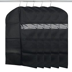 Garment Covers, 5PCS Segarty Black Breathable Garment Bag Covers for Storage, Hanging Suit Cover ...